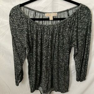 MICHAEL Michael Kors:Black/Gray Snakeskin inspire top-elastic sleeves & bottom-S